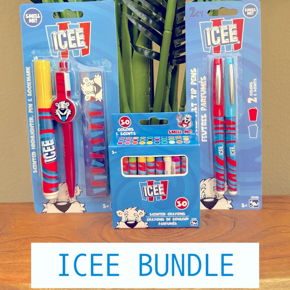 🆕 ICEE SCENT PENS, CRAYONS BACK TO SCHOOL 🖍️✂️ 3 PIECE BUNDLE